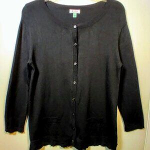 Susina Black Button up Cardigan Sweater Size Small